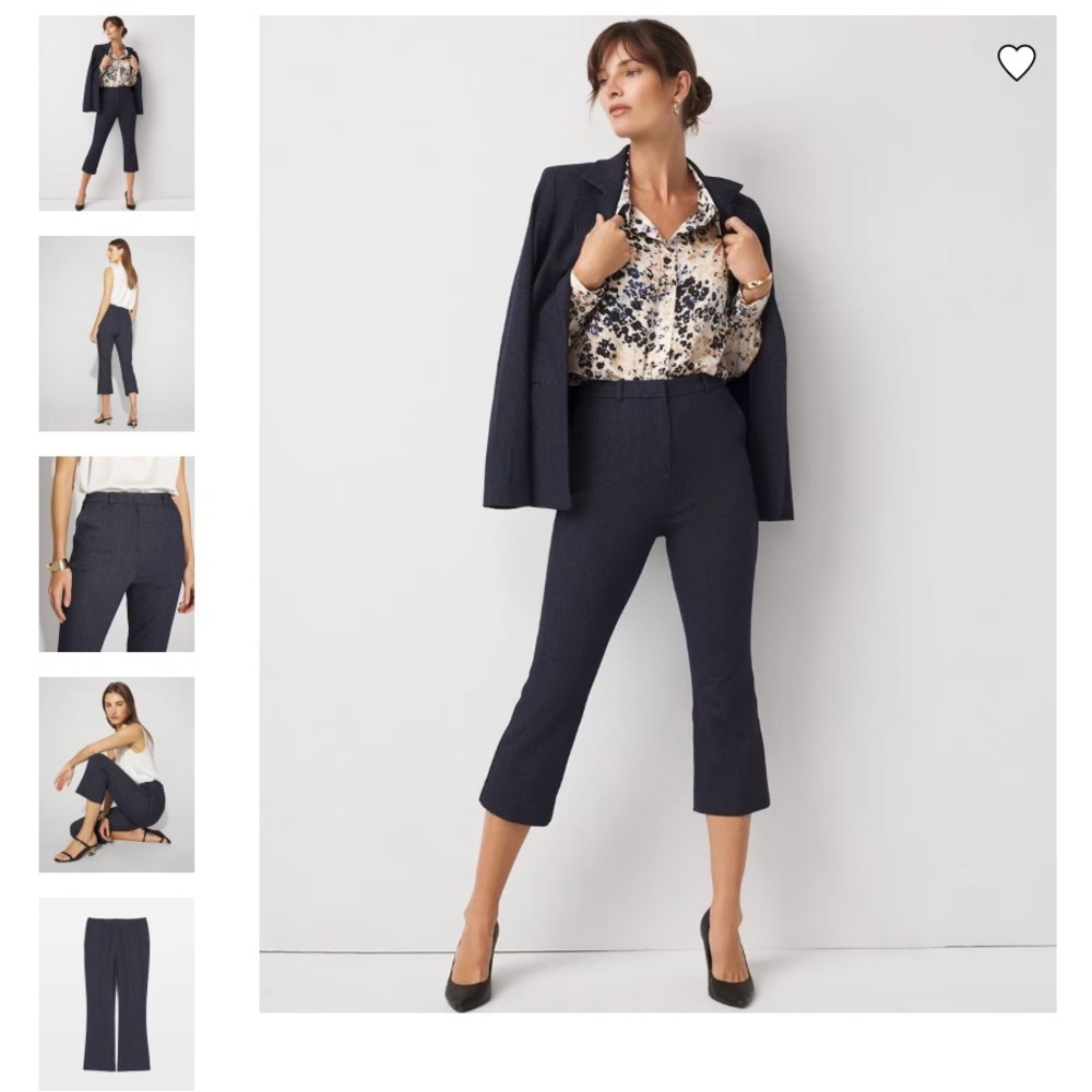 White House Black Market Dark Blue Denim Cropped Pants